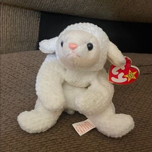 White Lamb “fleece” TY baby Toy